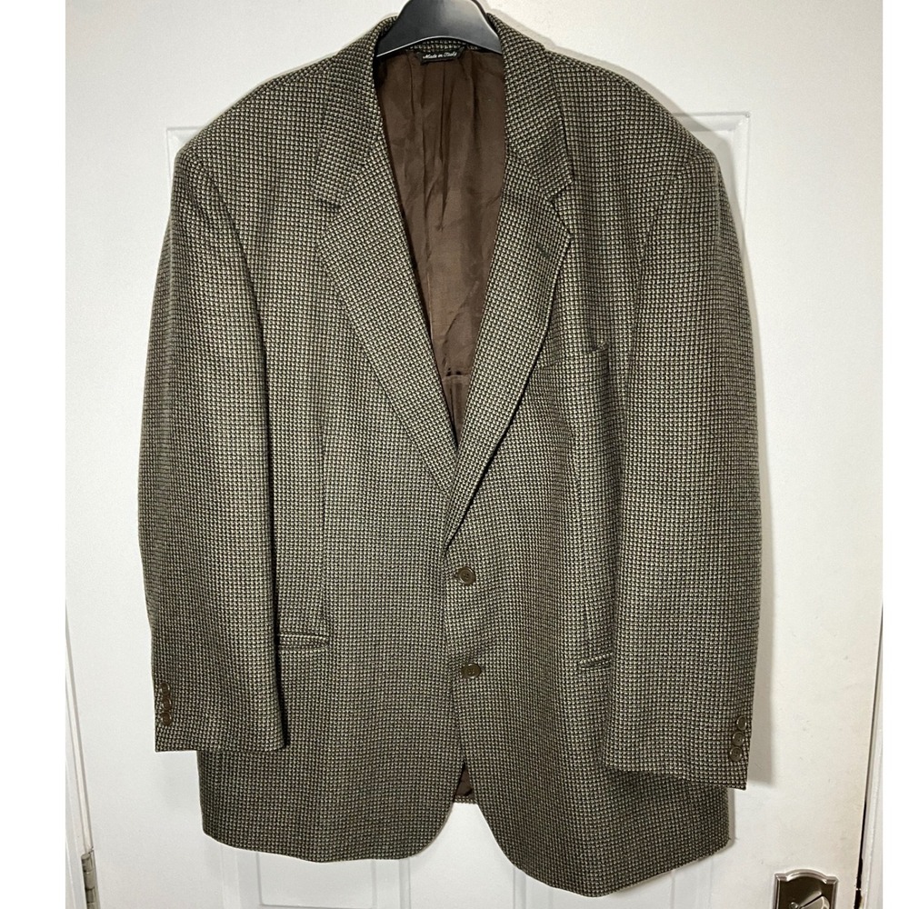 Riserva for Dillards Mens 46R Wool Blazer Sport Coat Made in Italy Houndstooth